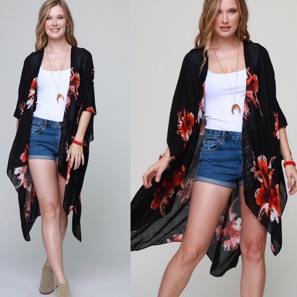 Last! Boho Flower  Kimono - Picture 6 of 7